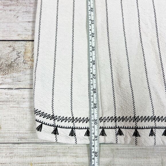 Gianni Bini Ivory/ Black Embroidery Tianna Stretch Dress Stripe Boho Size M - Picture 11 of 11